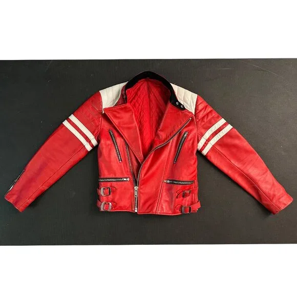 Vintage 80's Echtes Leder Motorcycle Jacket